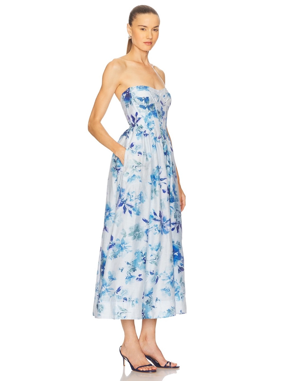 Bardot Lola Corset Midi Strapless Dress XS